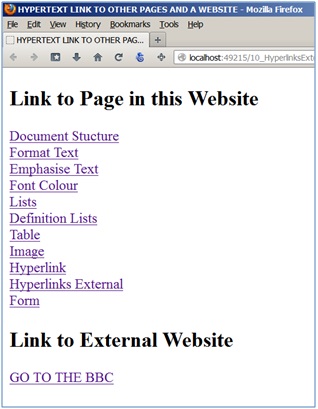 The Page in a Browser